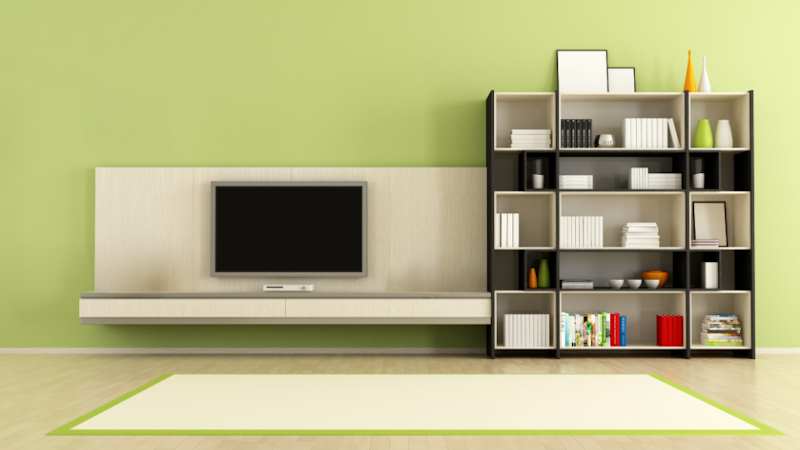 Living room with the objects removed