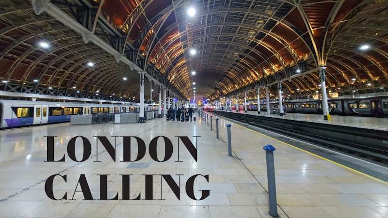 Station hall with the words London Calling
